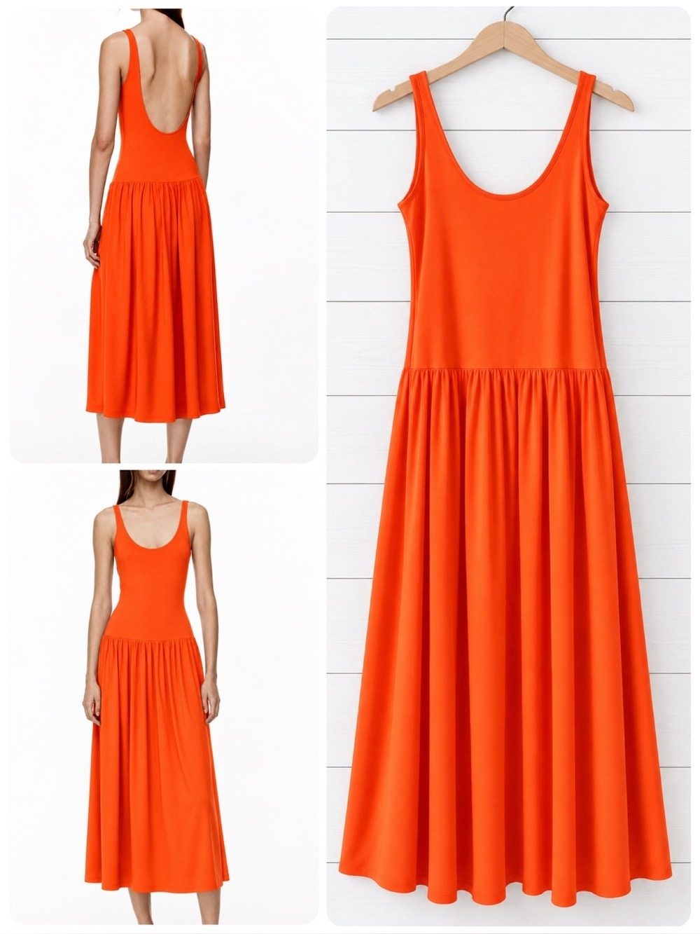 Aritzia Babaton Astonish Dress Black Drop Waist Hot Cheeky Orange Size Large